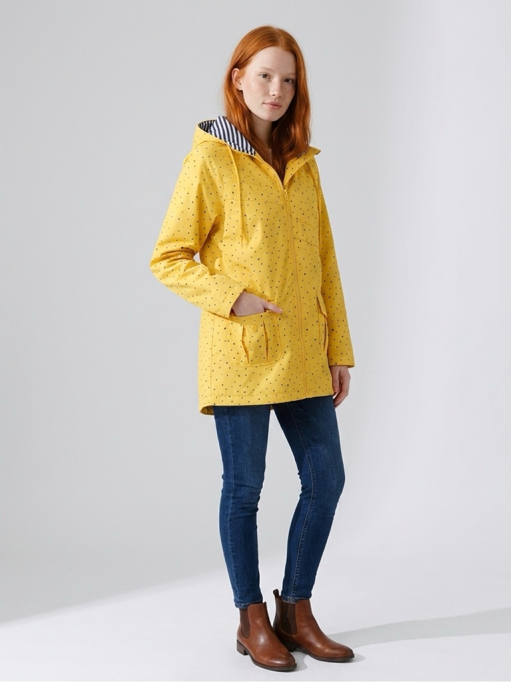 Yellow Polka Dot Hooded Raincoat Volcom